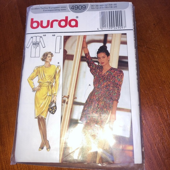 Burda 4909 Women's Dress Size 10-20 free shipping - Picture 7 of 7